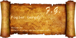 Fogler Gergő névjegykártya