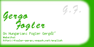 gergo fogler business card